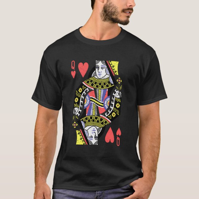 T-shirt Reine Des Coeurs Jeu Carte Halloween S (Devant)