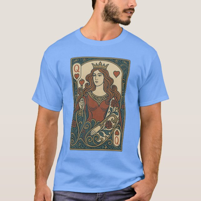 T-shirt Reine des Coeurs — Portrait de rosework Art nouvea (Devant)