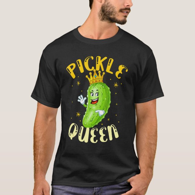 T-shirt Reine des pickles végétalien concombre légume (Devant)