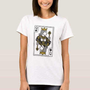 T-shirt Reine des pique — Noir et Or