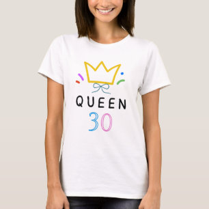 T-shirt Reine du 30e anniversaire Dessin minimaliste linéa