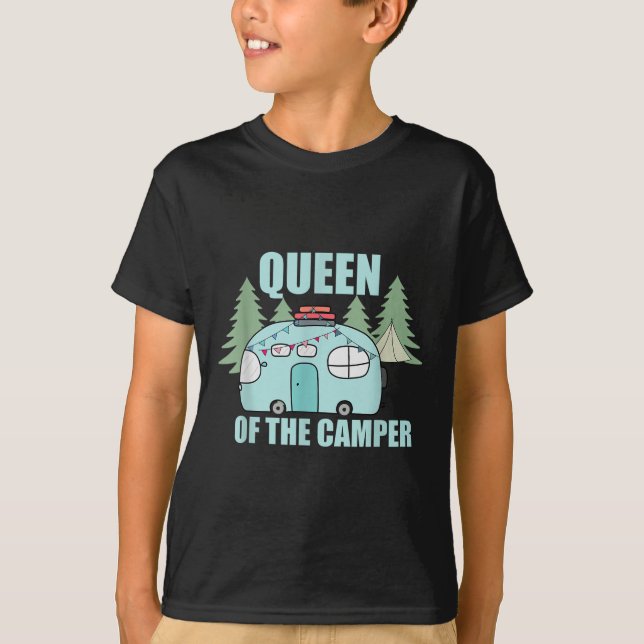 T-shirt Reine du camping-car camping  (Devant)