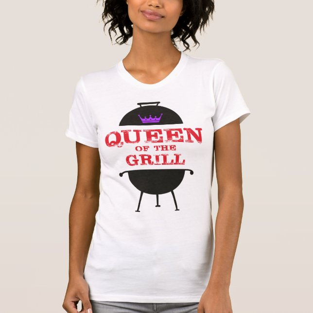 T-shirt Reine Du Grill, Rouge Couronne Violet (Devant)