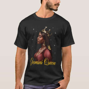 T-shirt Reine Gémeaux Femme Noire Cheveux Naturels Fille A