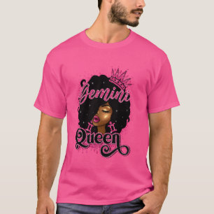 T-shirt Reine Gemini Anniversaire Afro Naturel Coiffeuse N