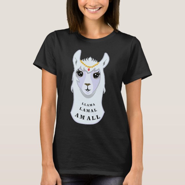 T-shirt Reine Lama Céleste Mignonne (Devant)