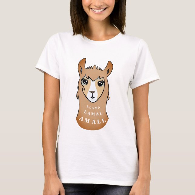T-shirt Reine lama mignonne (Devant)