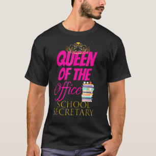 T-shirt Reine Mignonne Des Femmes Du Secrétariat De L'écol