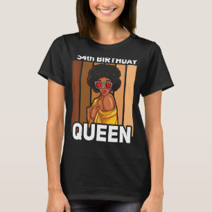 T-shirt Reine noire 54e anniversaire fille Melanin femmes