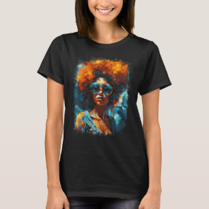 T-shirt Reine noire Afro Melanin Dripping Junet134