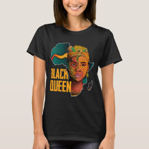 T-shirt Reine noire Afro Melanin Femmes africaines Histo n