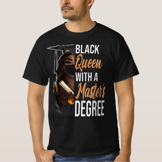 T-shirt Reine noire avec une maîtrise de cours de diplôme