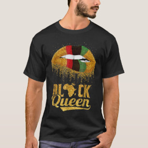 T-shirt Reine noire Couleurs africaines Lèvres Histoire no