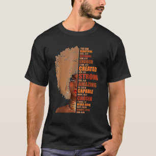 T-shirt Reine noire Curly naturel Afro-Américain Histo