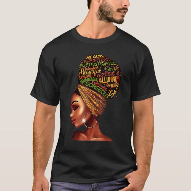 T-shirt Reine noire femme noire Afro cheveux naturels Afri (Devant)