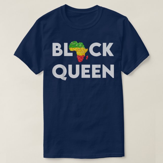 T-shirt REINE NOIRE La plus puissante histoire africaine-a (Design devant)