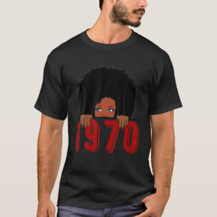 T-shirt Reine Noire Née En 1970 49E Gif D'Anniversaire Mag