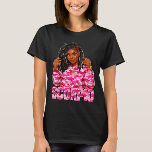 T-shirt Reine Scorpion Minimaliste aux tresses femme noire