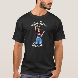 T-shirt Reine Sexy Costaricienne Femme Drapeau Costa Rico