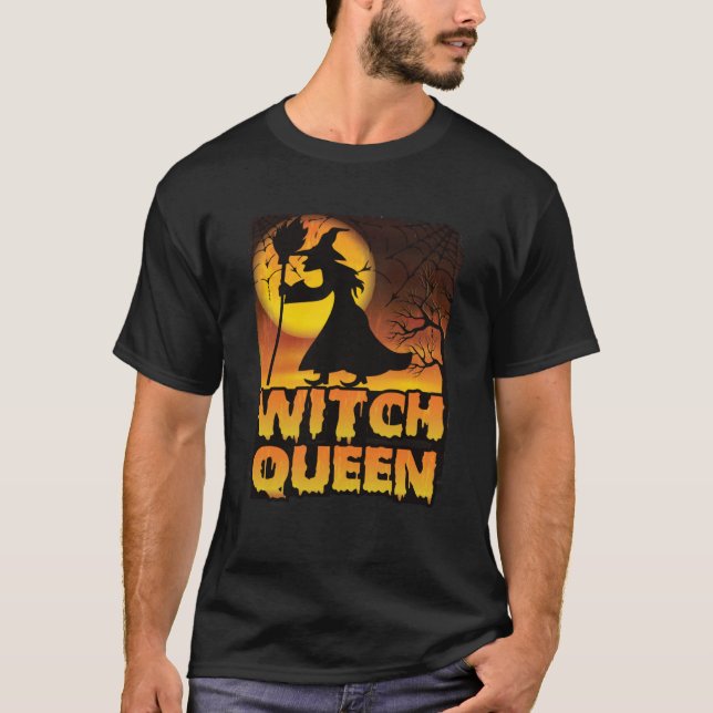 T-shirt Reine sorcière d'Halloween (Devant)