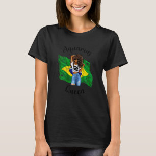 T-shirt Reine Verseau Afro Brésilienne Femme Zodiaque Afri