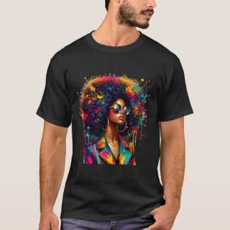 T-shirt Reines de la Mélanine des Femmes Noires Fortes Afr