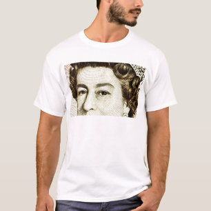 T-shirt Reines Elizabeth II sur une billet de 50 livres.