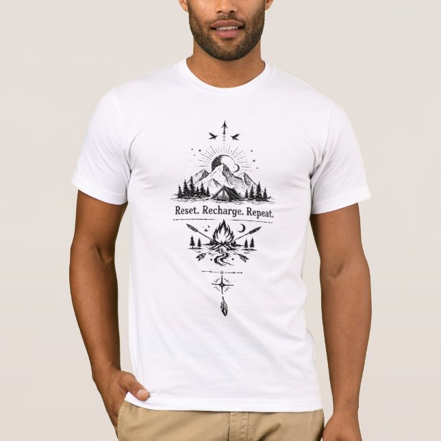 T-shirt Réinitialiser. Recharger. Répéter. (Devant)
