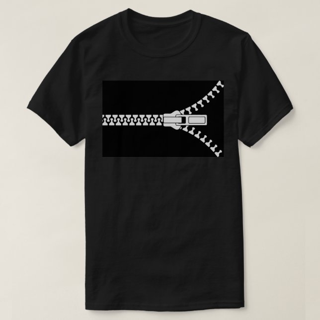 T-shirt Reiverschlu Zipper drôle Design Geschenk (Design devant)