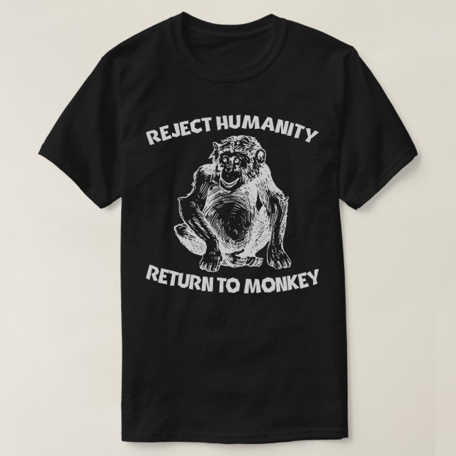 T-shirt Rejeter L'Humanité Retour Au Singe 3 (Design devant)