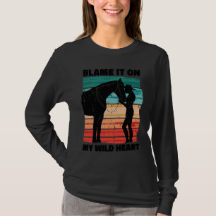 T-shirt Rejetez la faute sur ma femme équestre au cœur sau