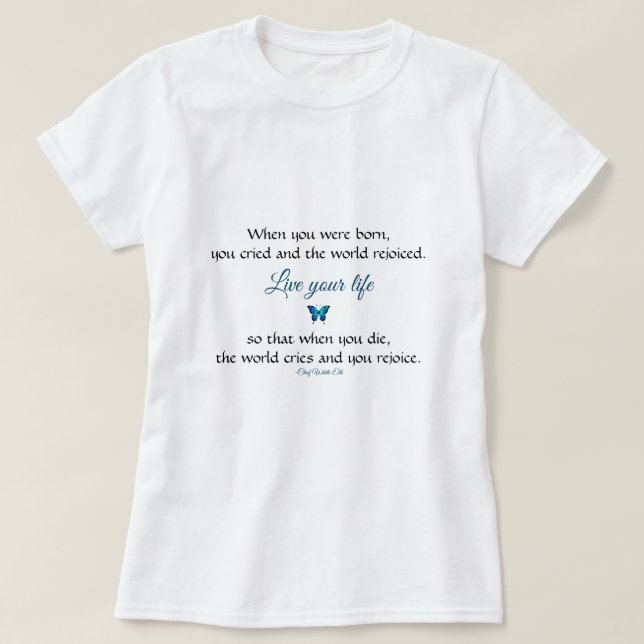 T-shirt Rejoice Life, source d'inspiration pour les citati (Design devant)