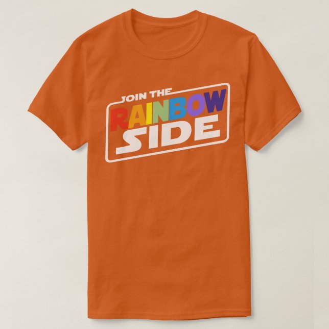 T-shirt Rejoignez le côté arc-en-ciel (Design devant)