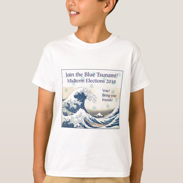 T-shirt Rejoignez le tsunami bleu (Devant)