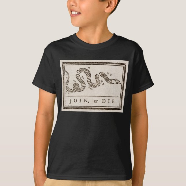 T-shirt Rejoignez ou Meurt Serpent à Sonnette : Dessin ani (Devant)