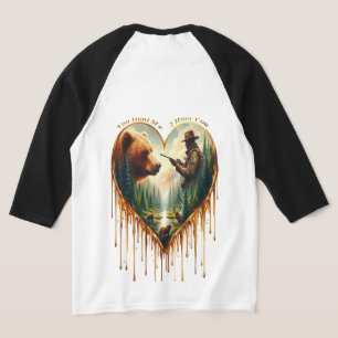 T-shirt Relation entre l'ours grizzli chasseur et le cerf