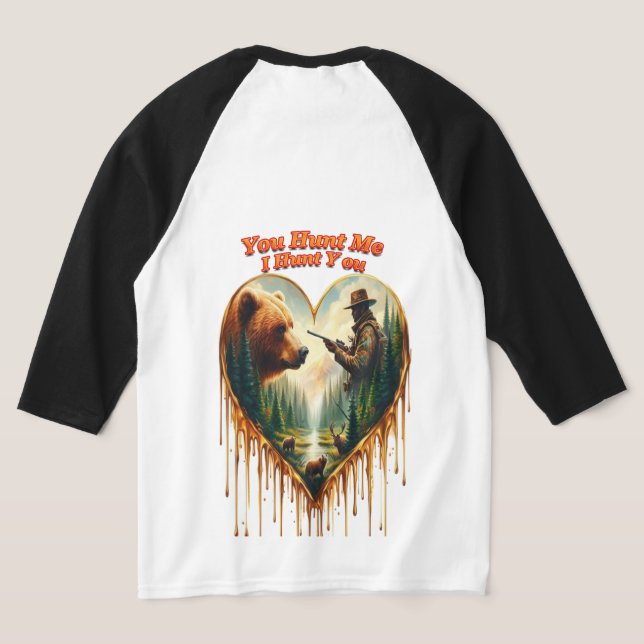 T-shirt Relation entre l'ours grizzli chasseur et le cerf (Couchage Retour)