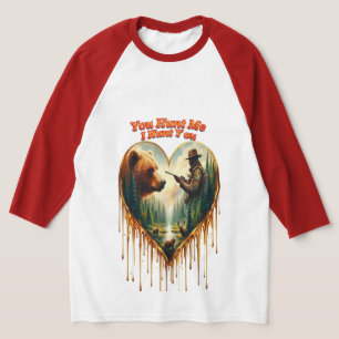T-shirt Relation entre l'ours grizzli chasseur et le cerf