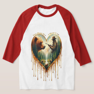 T-shirt Relation entre l'ours grizzli chasseur et le cerf