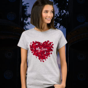 T-shirt Relation Saint Valentin Rouge Rose Coeur en forme