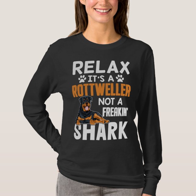T-shirt Relax C'Est Un Rottweiler Pas Un Chien De Requin F (Devant)