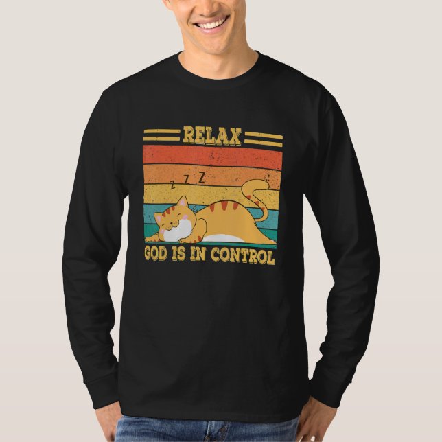 T-shirt Relax God Is In Control Vintage (Devant)