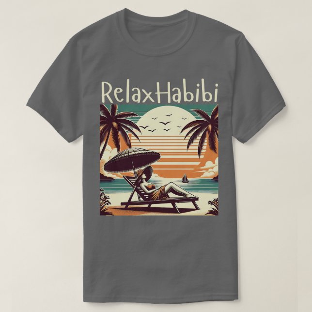 T-shirt Relax Habibi Romantic Funny Racines arabes Yoga Am (Design devant)