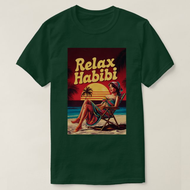 T-shirt Relax Habibi Romantic Funny Racines arabes Yoga Am (Design devant)
