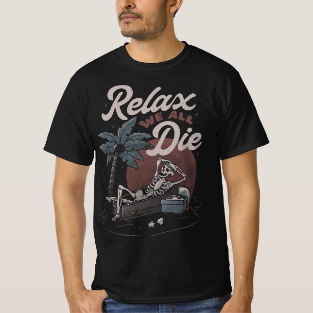 T-shirt Relax We All Die Boys & Girls New Halloween 2023 (Devant)