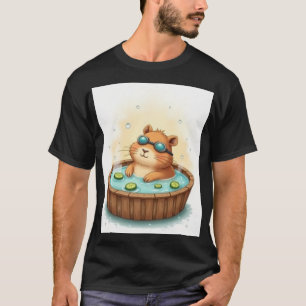 T-shirt Relaxation du capybara dans un bain à remous avec