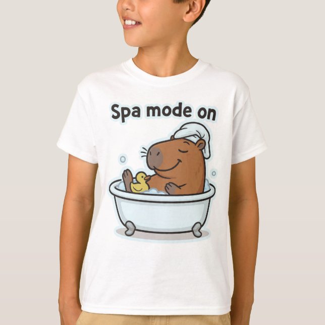 T-shirt Relaxing Capybara Meme Cartoon  (Devant)