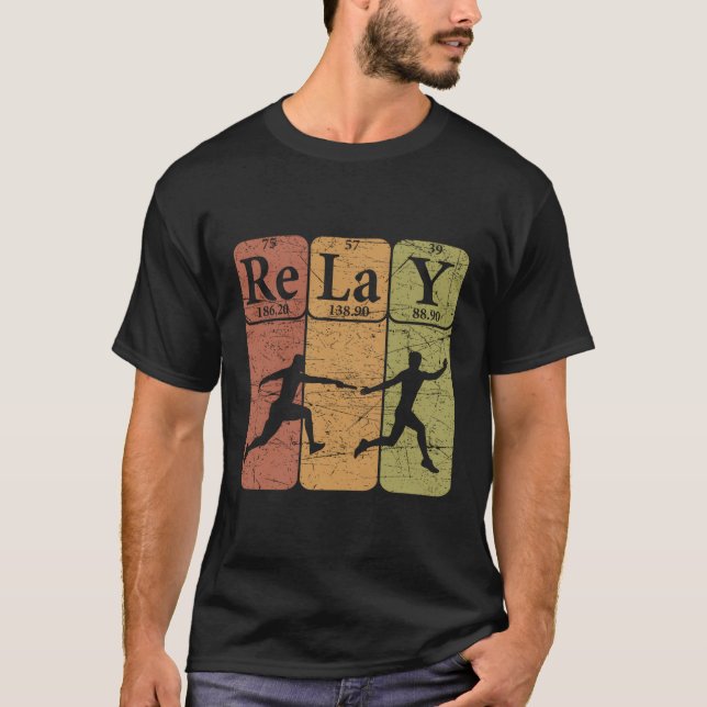 T-shirt Relay Périodique Table Elets Relay Course Relay Ru (Devant)