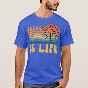 T-shirt Religieux chrétienne Jésus est la vie Rétro 60s le