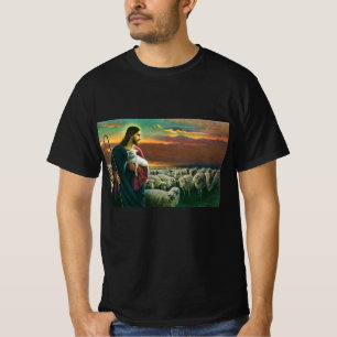 T-shirt Religion Vintage, Christ Bon Berger avec son troup
